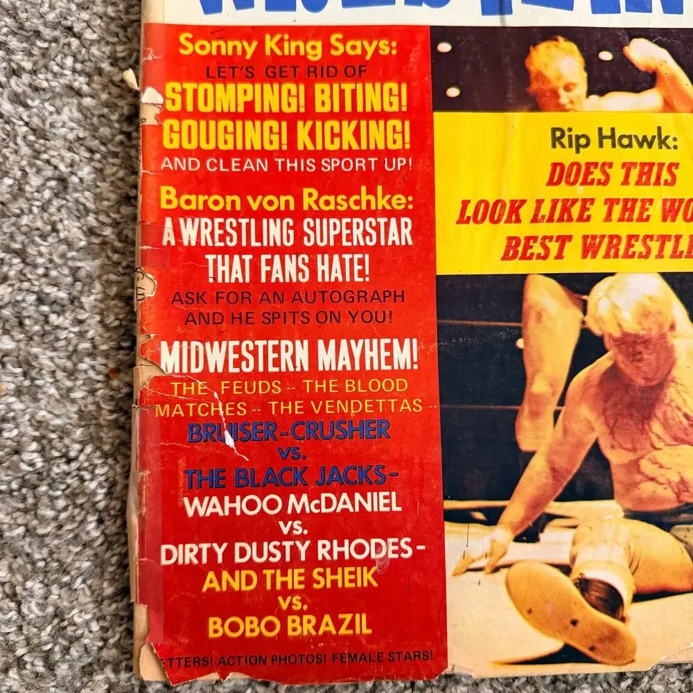 MAY 1973 BIG BOOK OF WRESTLING MAGAZINE RIP HAWK DUSTY WAHOO BARON SONNY KING